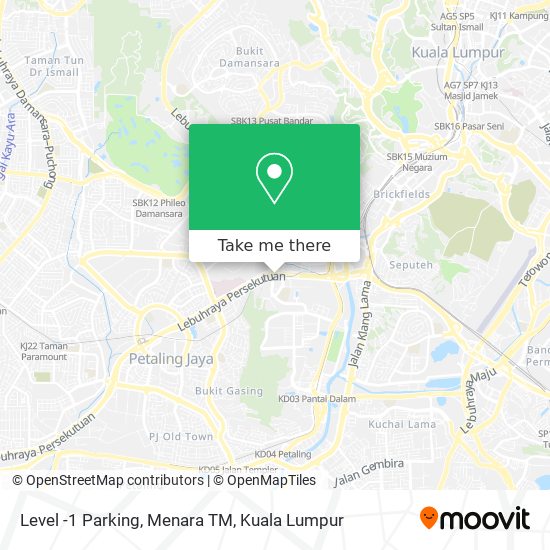 Level -1 Parking, Menara TM map