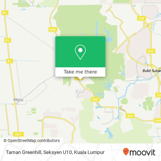 Taman Greenhill, Seksyen U10 map