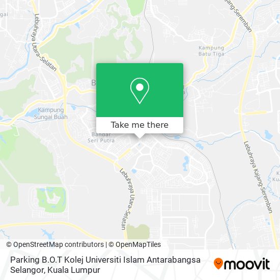 Peta Parking B.O.T Kolej Universiti Islam Antarabangsa Selangor