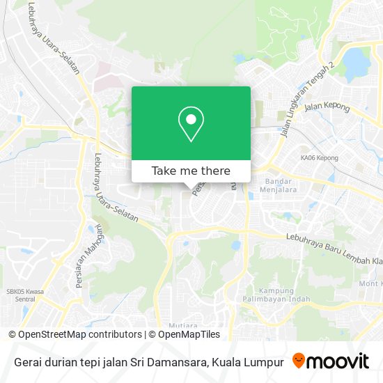 Gerai durian tepi jalan Sri Damansara map