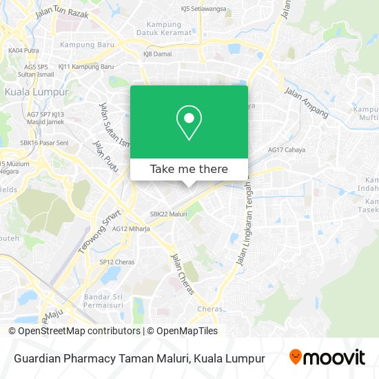 Peta Guardian Pharmacy Taman Maluri