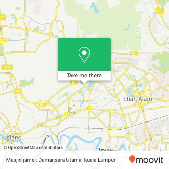 Masjid jamek Damansara Utama map