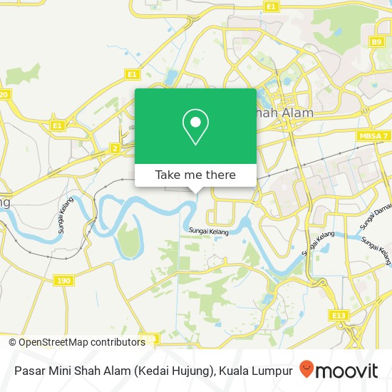 Peta Pasar Mini Shah Alam (Kedai Hujung)