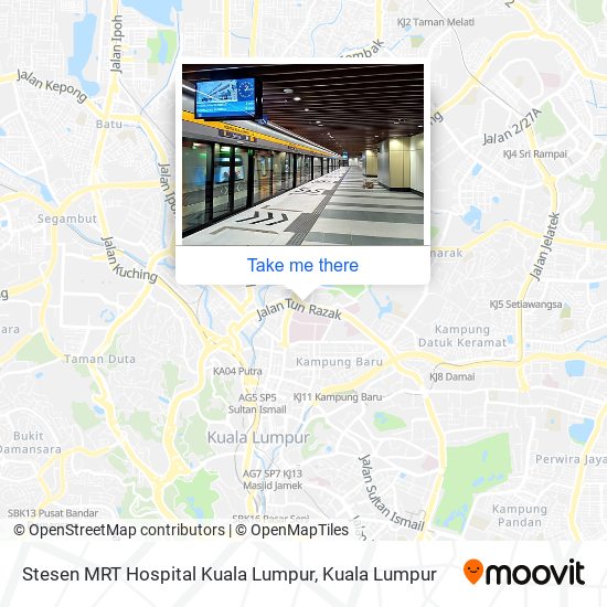Peta Stesen MRT Hospital Kuala Lumpur