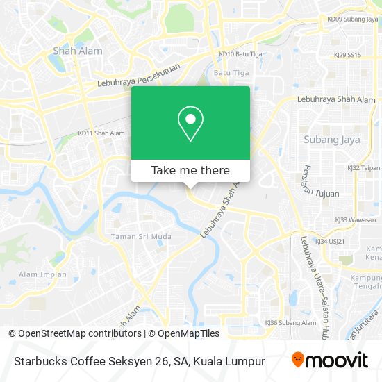 Peta Starbucks Coffee Seksyen 26, SA