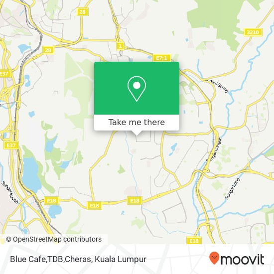 Blue Cafe,TDB,Cheras map