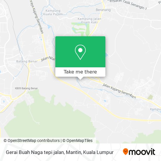 Gerai Buah Naga tepi jalan, Mantin map