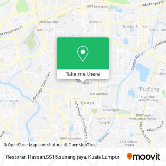 Peta Restoran Hassan,SS15,subang jaya