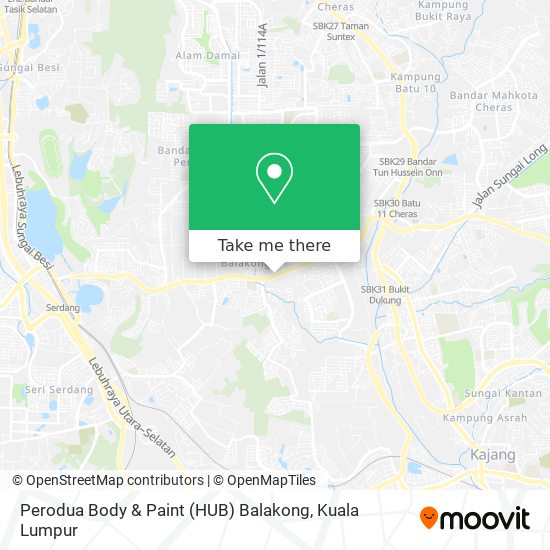 Perodua Body & Paint (HUB) Balakong map
