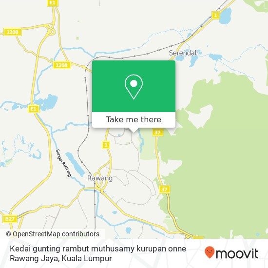 Peta Kedai gunting rambut muthusamy kurupan onne Rawang Jaya
