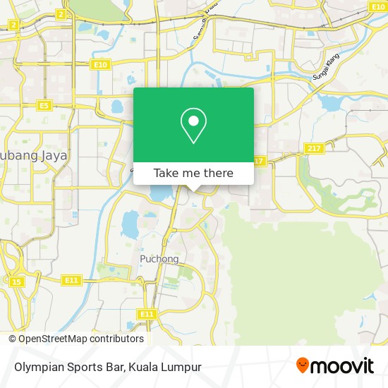 Olympian Sports Bar map