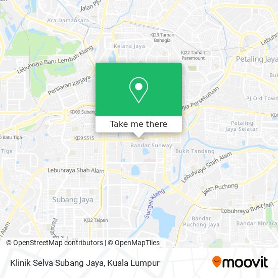 Peta Klinik Selva Subang Jaya