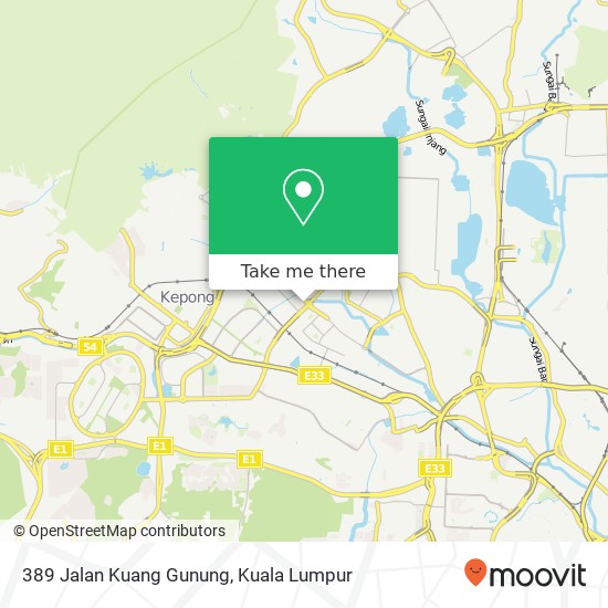 389 Jalan Kuang Gunung map