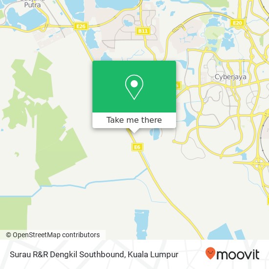 Surau R&R Dengkil Southbound map