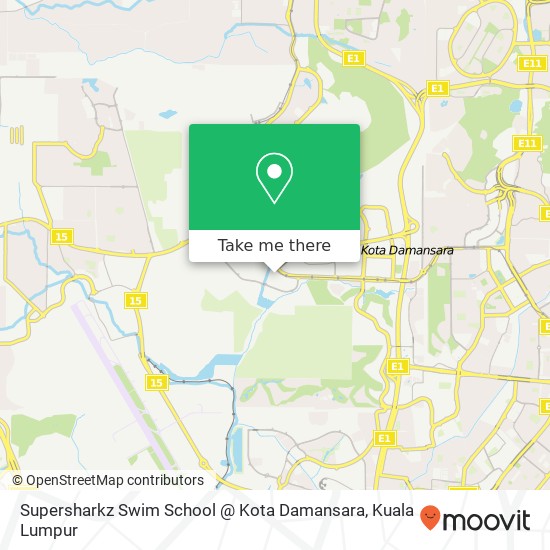 Peta Supersharkz Swim School @ Kota Damansara