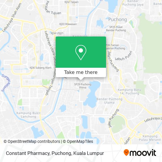 Constant Pharmacy, Puchong map
