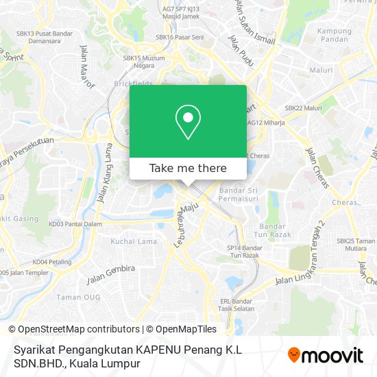 Syarikat Pengangkutan KAPENU Penang K.L SDN.BHD. map