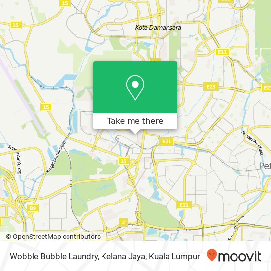 Peta Wobble Bubble Laundry, Kelana Jaya