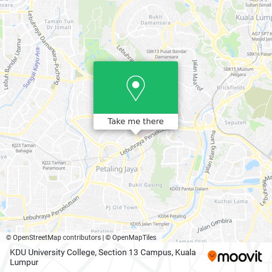 KDU University College, Section 13 Campus map