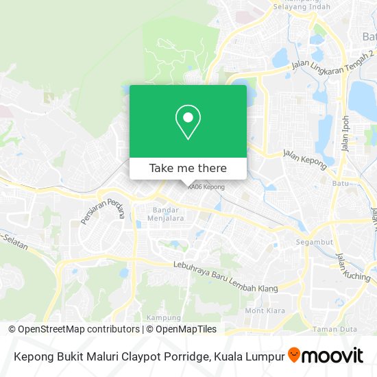 Kepong Bukit Maluri Claypot Porridge map