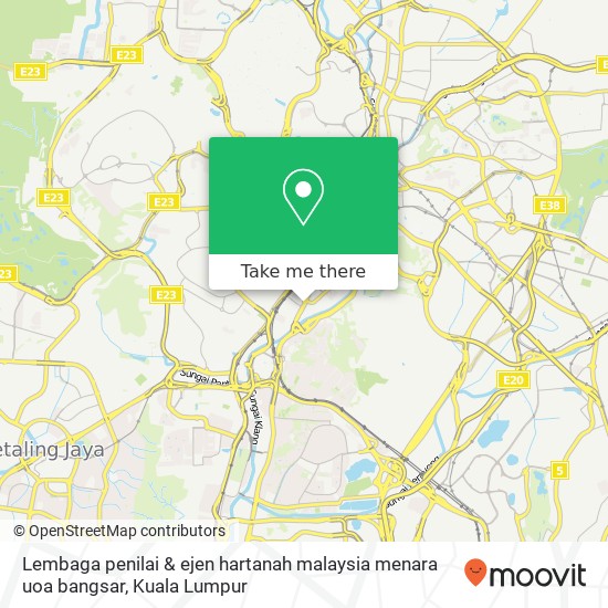 Peta Lembaga penilai & ejen hartanah malaysia menara uoa bangsar