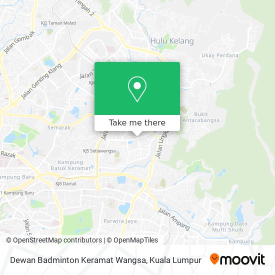 Dewan Badminton Keramat Wangsa map