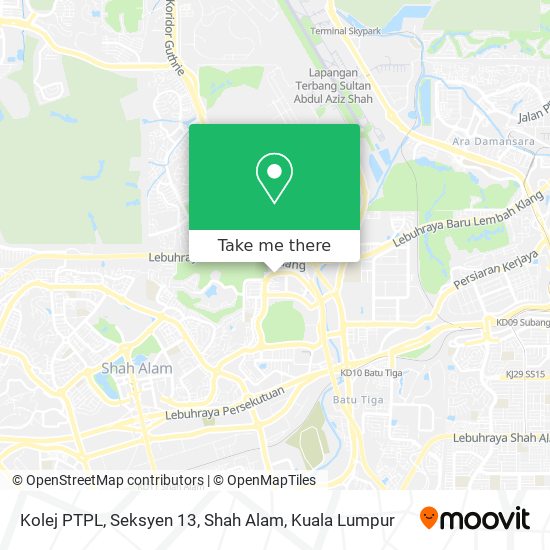 Kolej PTPL, Seksyen 13, Shah Alam map
