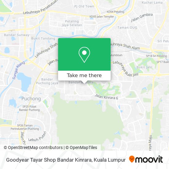 Goodyear Tayar Shop Bandar Kinrara map