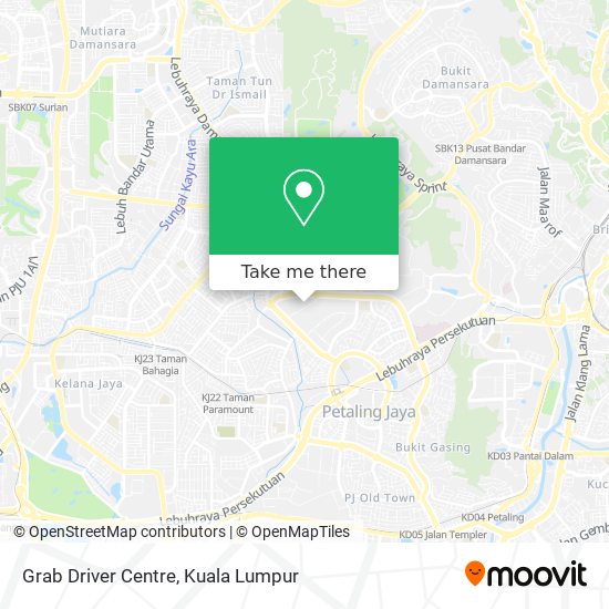 Grab Driver Centre map