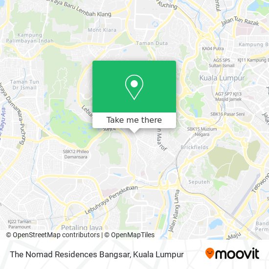 The Nomad Residences Bangsar map