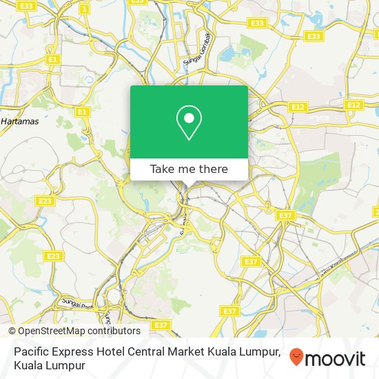 Pacific Express Hotel Central Market Kuala Lumpur map
