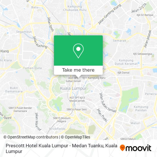 Prescott Hotel Kuala Lumpur - Medan Tuanku map
