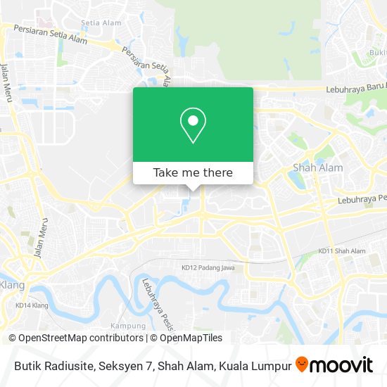 Butik Radiusite, Seksyen 7, Shah Alam map