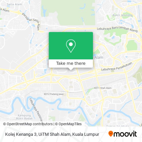 Kolej Kenanga 3, UiTM Shah Alam map