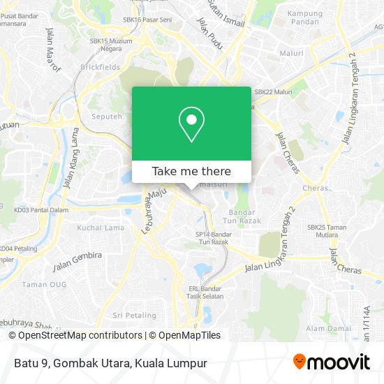 Batu 9, Gombak Utara map