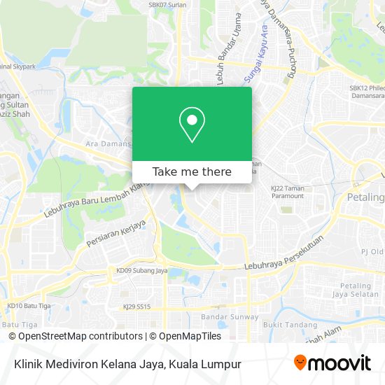Peta Klinik Mediviron Kelana Jaya