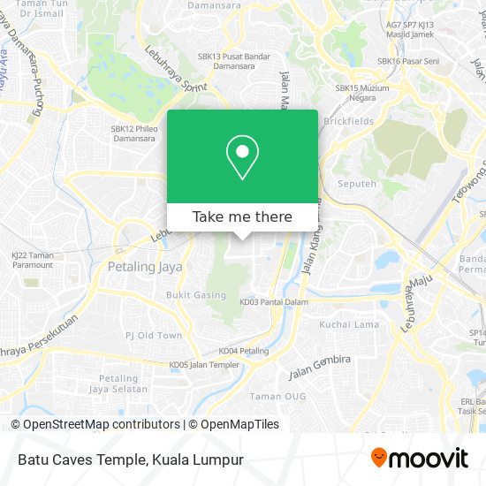 Batu Caves Temple map
