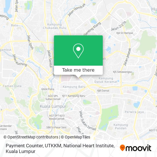 Payment Counter, UTKKM, National Heart Institute map