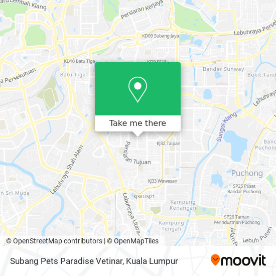 Subang Pets Paradise Vetinar map