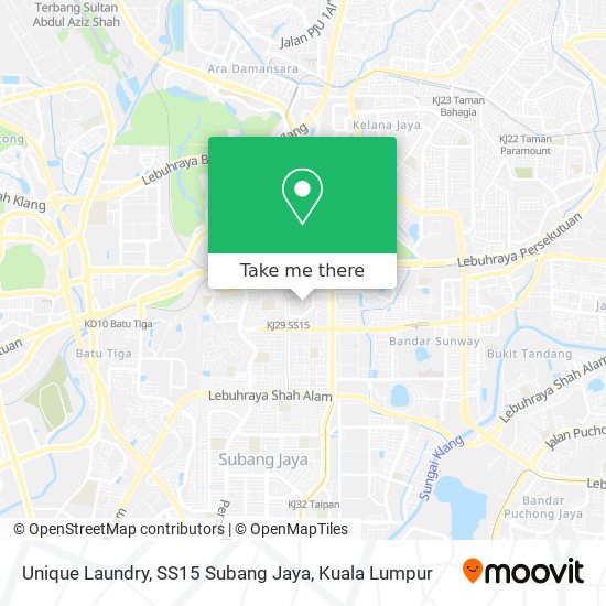 Peta Unique Laundry, SS15 Subang Jaya