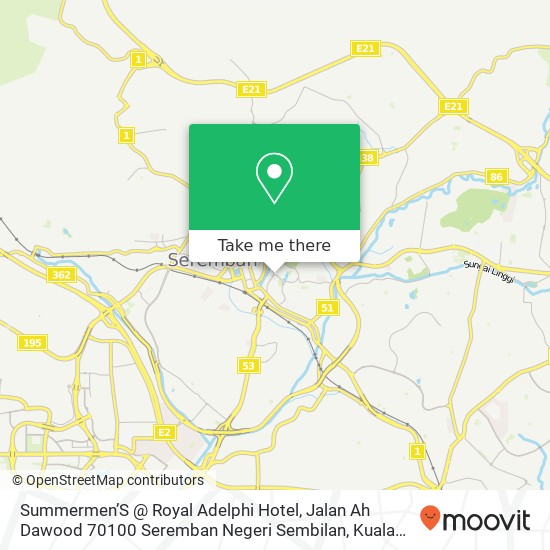 Summermen’S @ Royal Adelphi Hotel, Jalan Ah Dawood 70100 Seremban Negeri Sembilan map