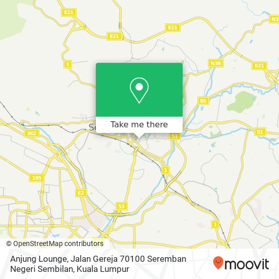 Anjung Lounge, Jalan Gereja 70100 Seremban Negeri Sembilan map