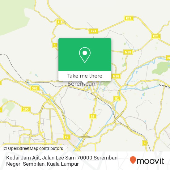 Peta Kedai Jam Ajit, Jalan Lee Sam 70000 Seremban Negeri Sembilan