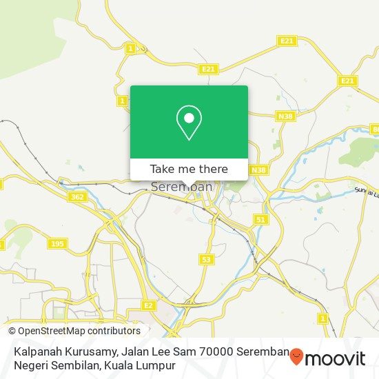 Kalpanah Kurusamy, Jalan Lee Sam 70000 Seremban Negeri Sembilan map