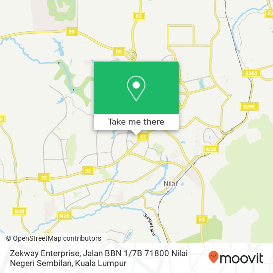 Peta Zekway Enterprise, Jalan BBN 1 / 7B 71800 Nilai Negeri Sembilan