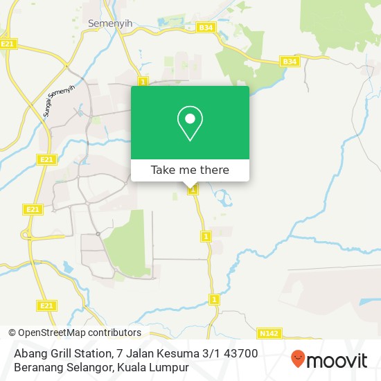 Abang Grill Station, 7 Jalan Kesuma 3 / 1 43700 Beranang Selangor map