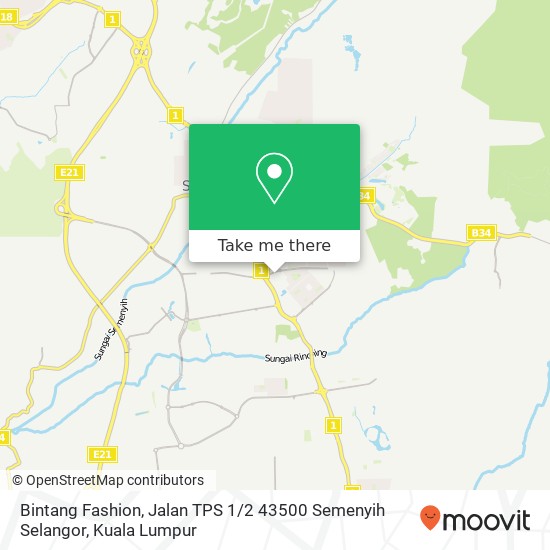 Bintang Fashion, Jalan TPS 1 / 2 43500 Semenyih Selangor map