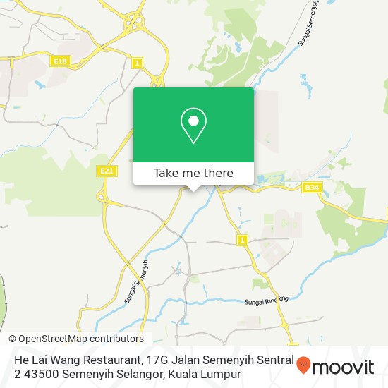 He Lai Wang Restaurant, 17G Jalan Semenyih Sentral 2 43500 Semenyih Selangor map