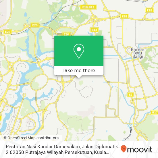 Peta Restoran Nasi Kandar Darussalam, Jalan Diplomatik 2 62050 Putrajaya Wilayah Persekutuan