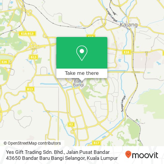Peta Yes Gift Trading Sdn. Bhd., Jalan Pusat Bandar 43650 Bandar Baru Bangi Selangor